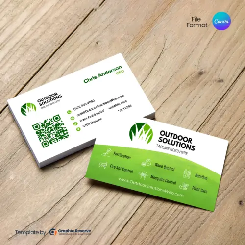 Modern Business Card Design Template For Landscapers