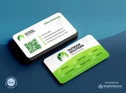 Modern Business Card Design Template For Landscapers