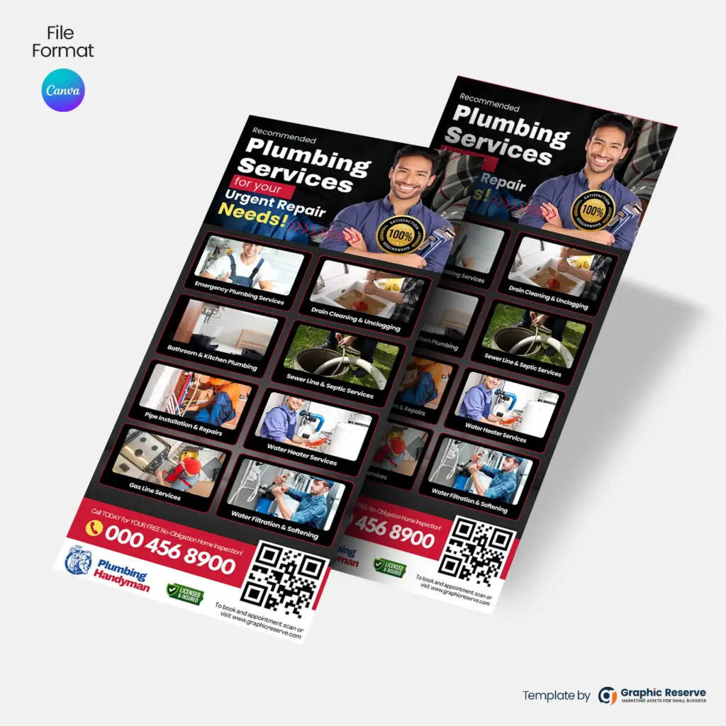 Plumbing-Marketing-Rack-Card- Marketing- Flyer-Canva
