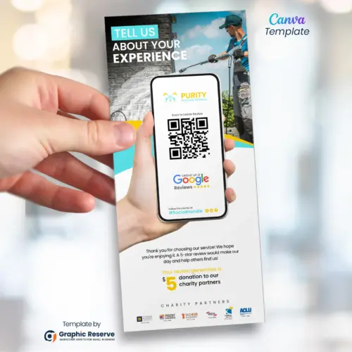 Pressure Washing Google Review Request Flyer & Rack Card Template | Canva Design