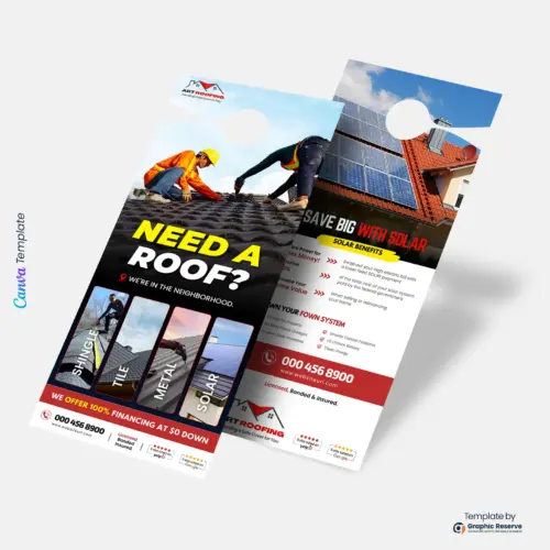 Roofing Service Advertising Door Hanger Template Canva 1 1
