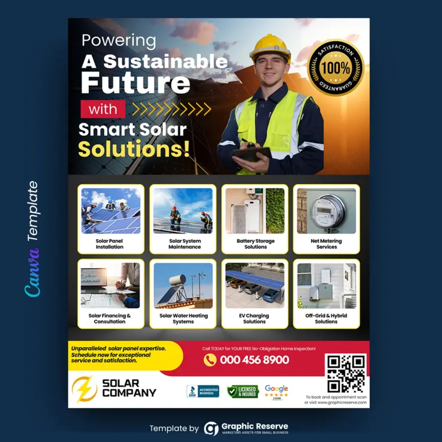 Solar Flyers for Energy Marketing & Advertising – Canva Editable Template