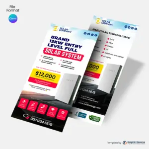Solar-Product-Package-Pricing-Rack-Card-Flyer Canva Template