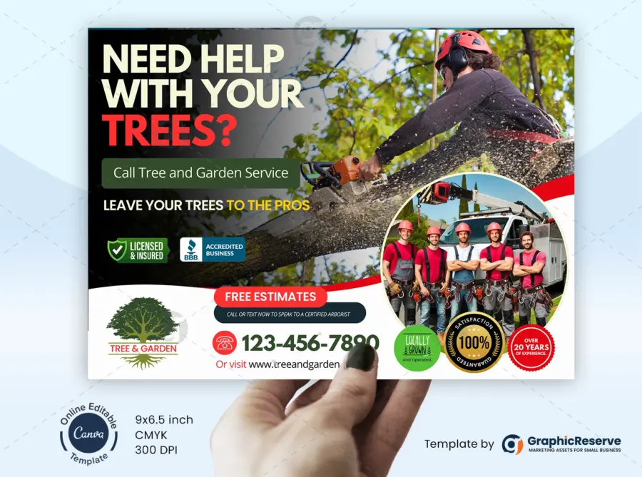 Tree and gardening service EDDM Postcard Design Template h (1)