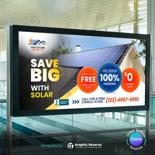 Canva Template for Solar Energy Billboard – DIY Solar Advertising Design
