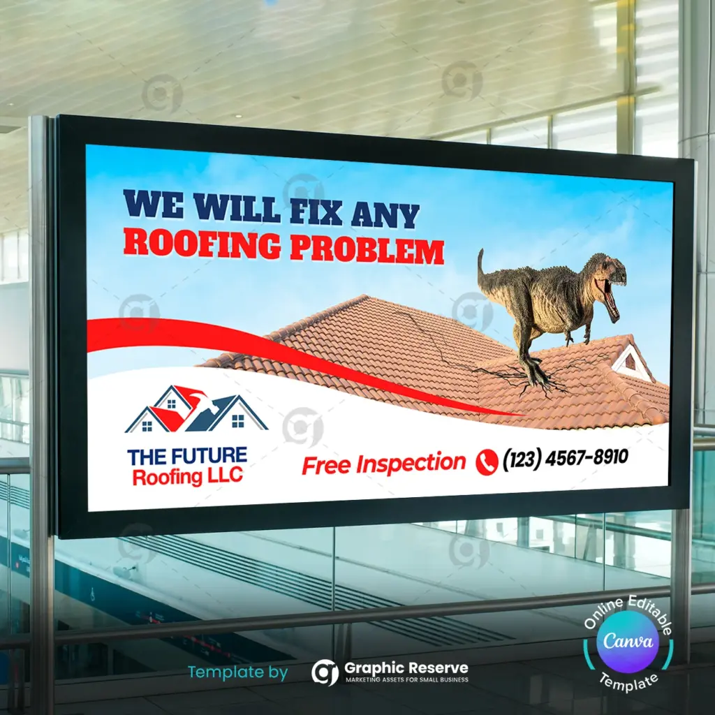 Creative Roofing billboard for advertising
