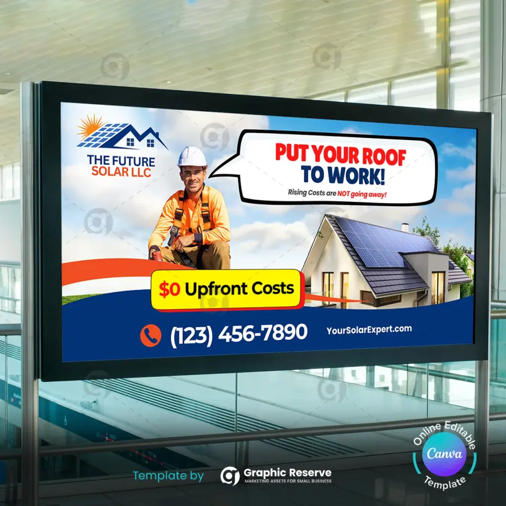 Editable Canva Billboard Template for Solar Energy Advertising – Canva template