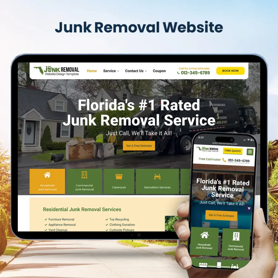 Junk Removal Web Design Template – WordPress Elementor Kit