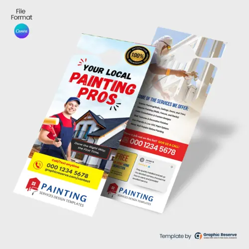 Painting Company Door Hanger Template Canva