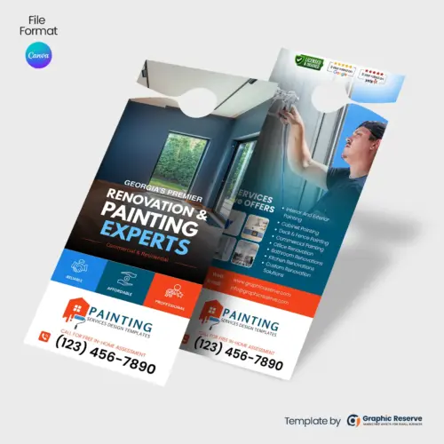 Painting Door Hanger Design Canva Template