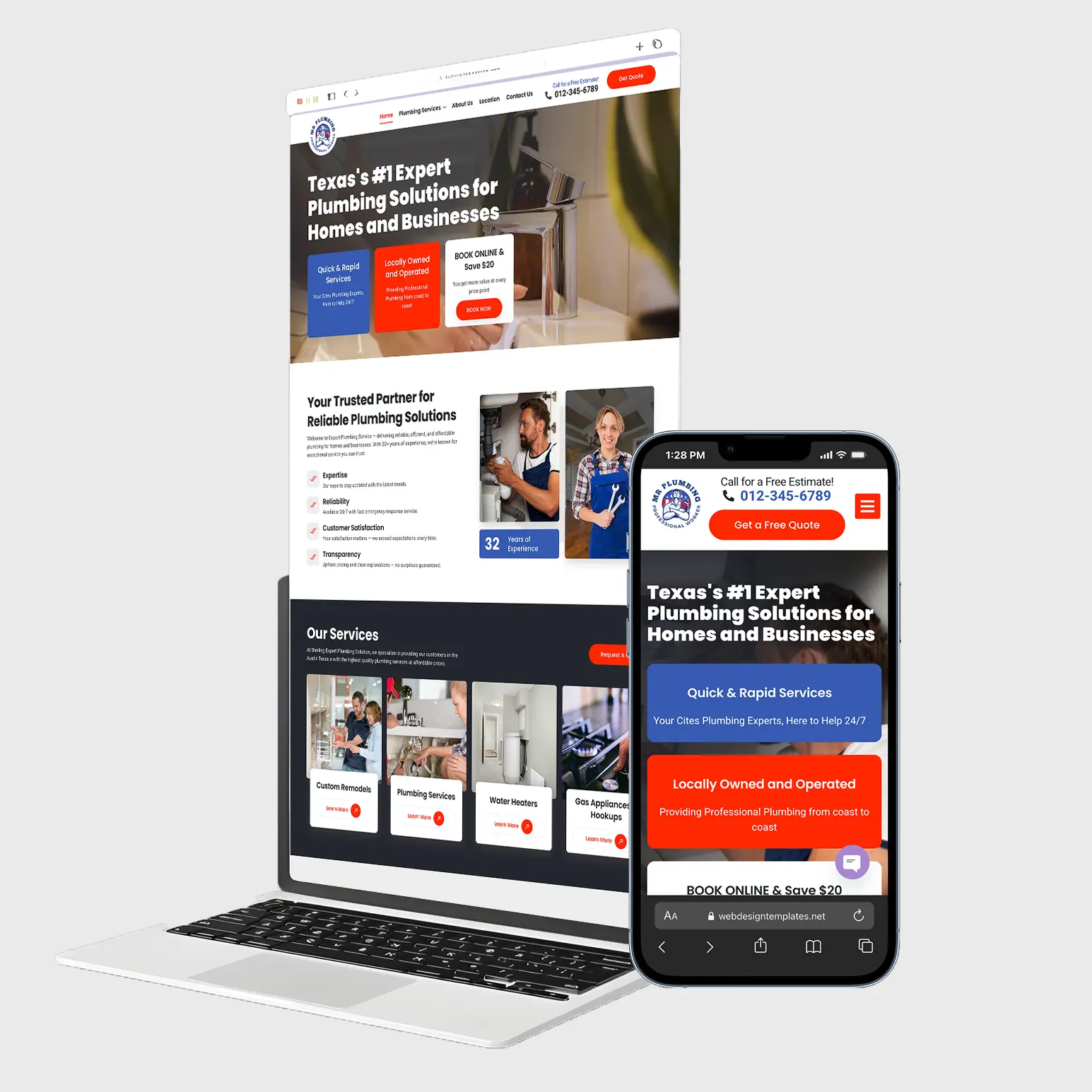 Plumbing WordPress Website Template