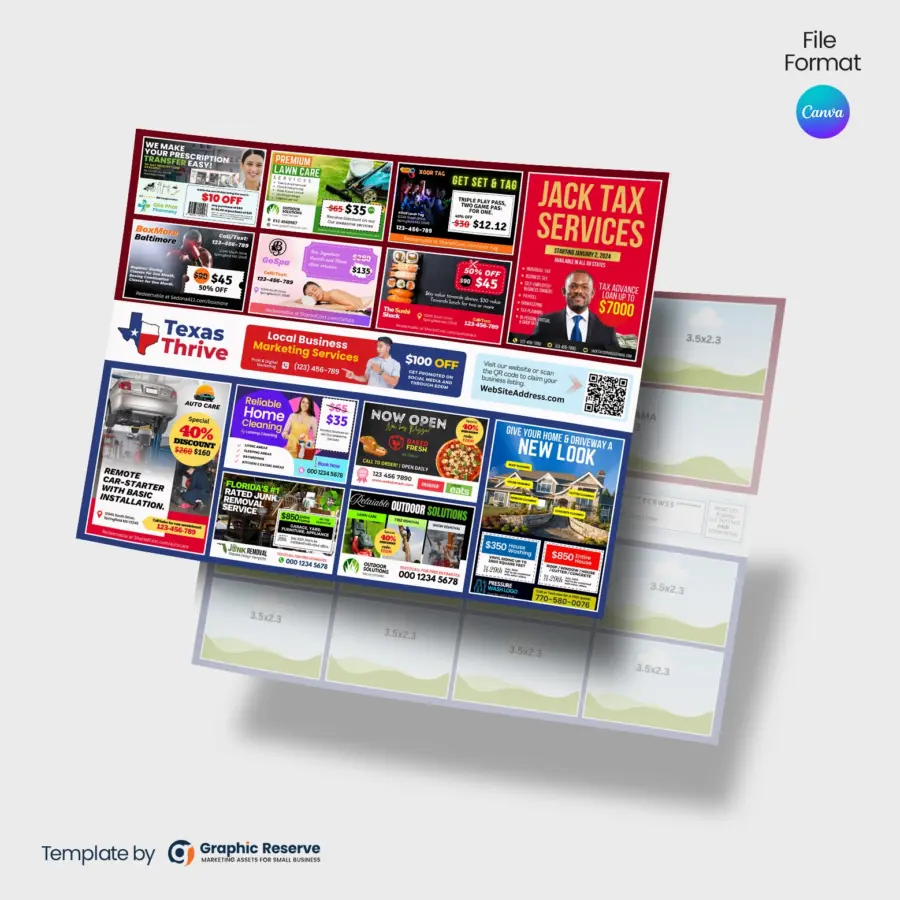 12x15 Shared Cost Co-op EDDM Postcard Design Canva Template