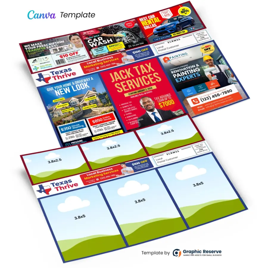 9x12 eddm postcard design canva template