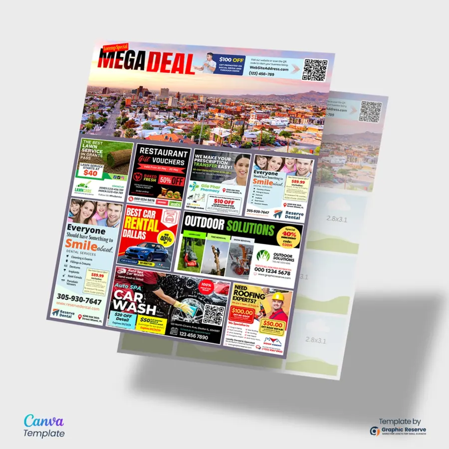 15x12 shared cost EDDM Marketing Mailer Design Canva Template