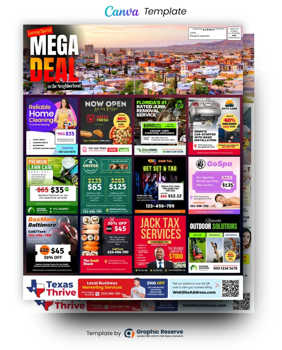 12×9 Shared Cost Co-Op EDDM Mailer Design – Canva Template - Image 2