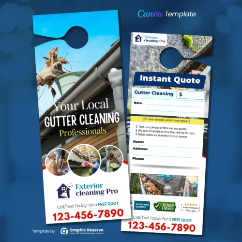 Gutter Cleaning Instant Quote Door Hanger Design Template