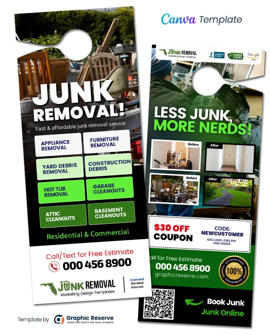 Junk Hauling Service Advertising Door Hanger Template – Canva Design - Image 2