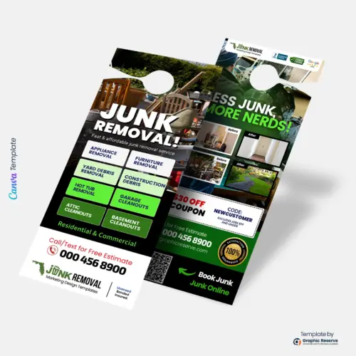 Junk Removal Door Hanger Canva Template