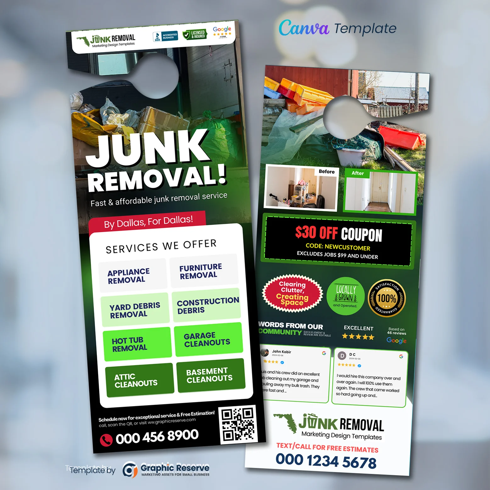 Junk Removal Door Hanger Template