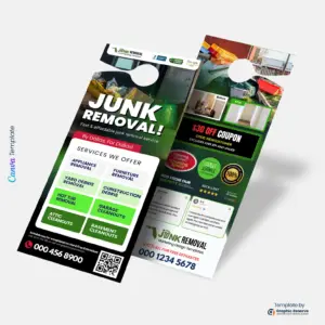 Junk Removal Door Hanger Editable Canva Template