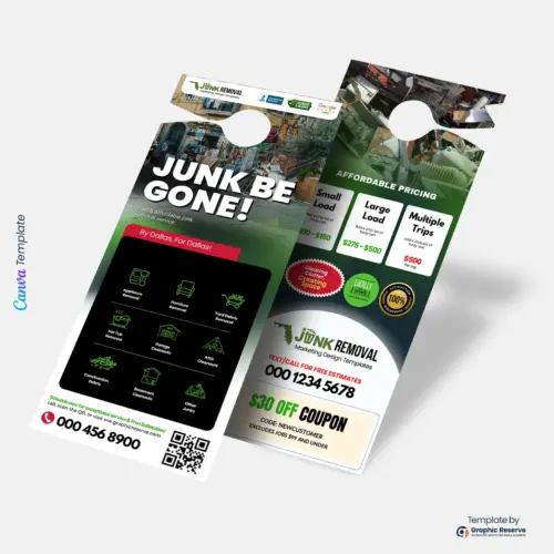 Junk Removal Pricing Door Hanger Template Canva 1