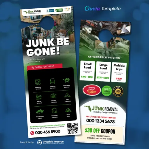 Junk Removal Pricing Door Hanger Template Canva