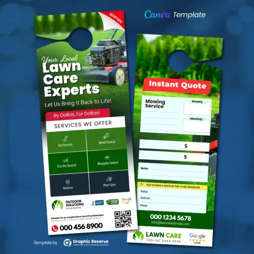 Lawn Care Instant Quote Door Hanger Template