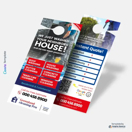 Power Washing Instant Quote Door Hanger Template 2 1