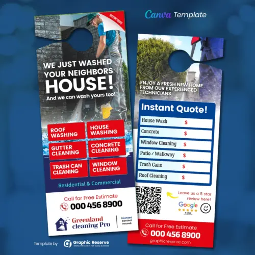 Power Washing Instant Quote Door Hanger Template 2