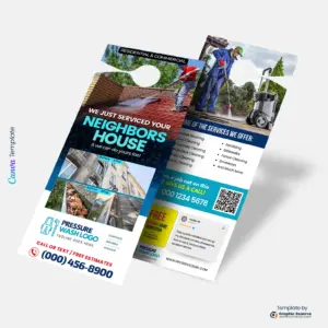 Pressure Washing Door Hanger Editable Canva Template