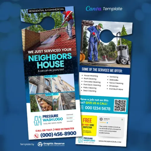 Pressure Washing Door Hanger Template Canva 2