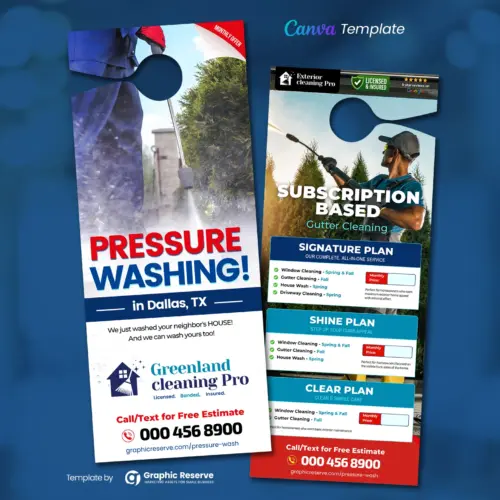 Pressure Washing Monthly Plan Instant Quote Door Hanger Template 1