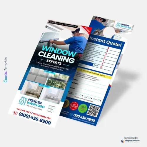 Pressure Washing Service Instant Quote Door Hanger – Canva Editable Template
