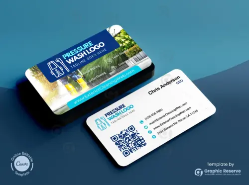 Exterior Cleaning Business Card | Editable Canva Template