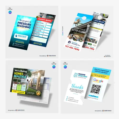 Gutter Cleaning Business Marketing Design Bundle