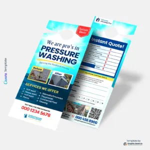 Customizable Instant Quote Pressure Washing Door Hanger template