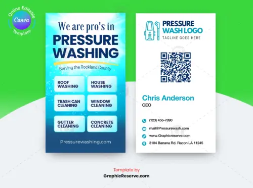 Power Washing Business Card | Canva Design Template
