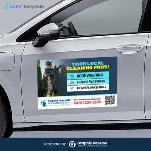 car magnet design template for pressure washing business marketing