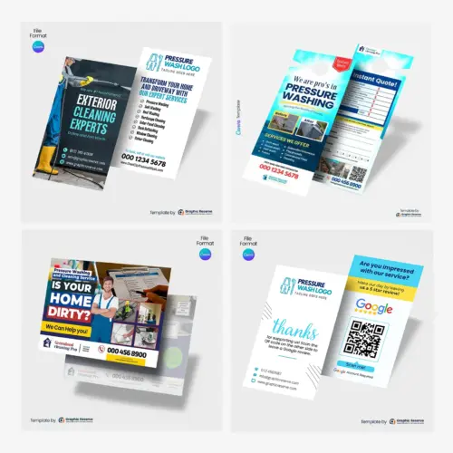 Power Washing Marketing Materials Bundle for Canva