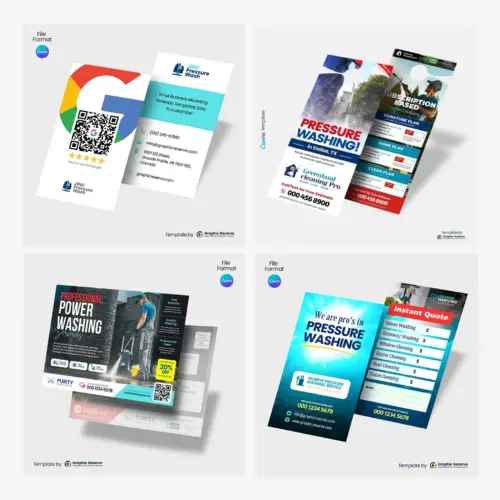 Power Washing Marketing Materials & Canva Template Bundle