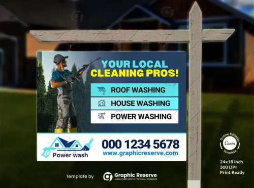 Power Washing Yard Sign Canva Template | Editable for All Services
