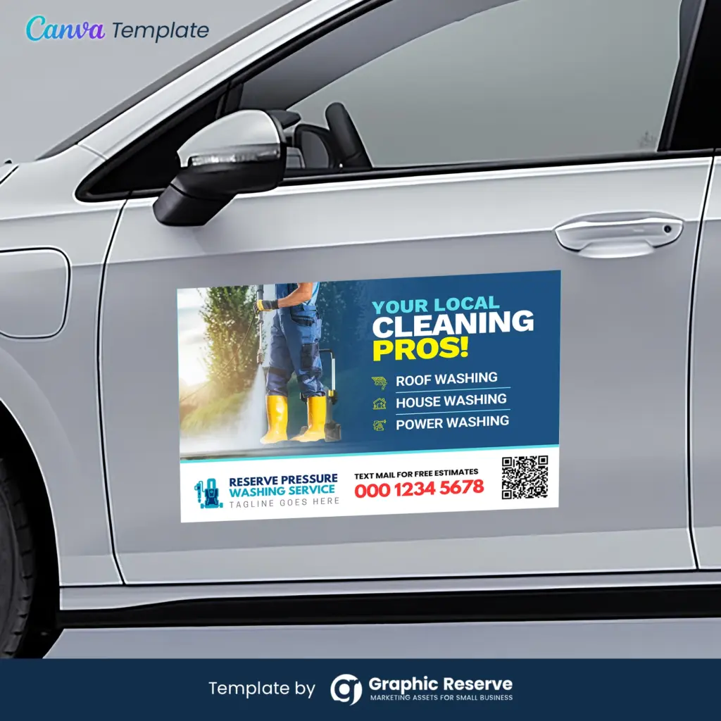 Pressure Washing Car Magnet Design Template