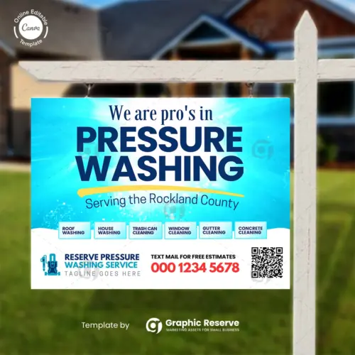 Pressure Washing Yard Sign | Editable Canva Template