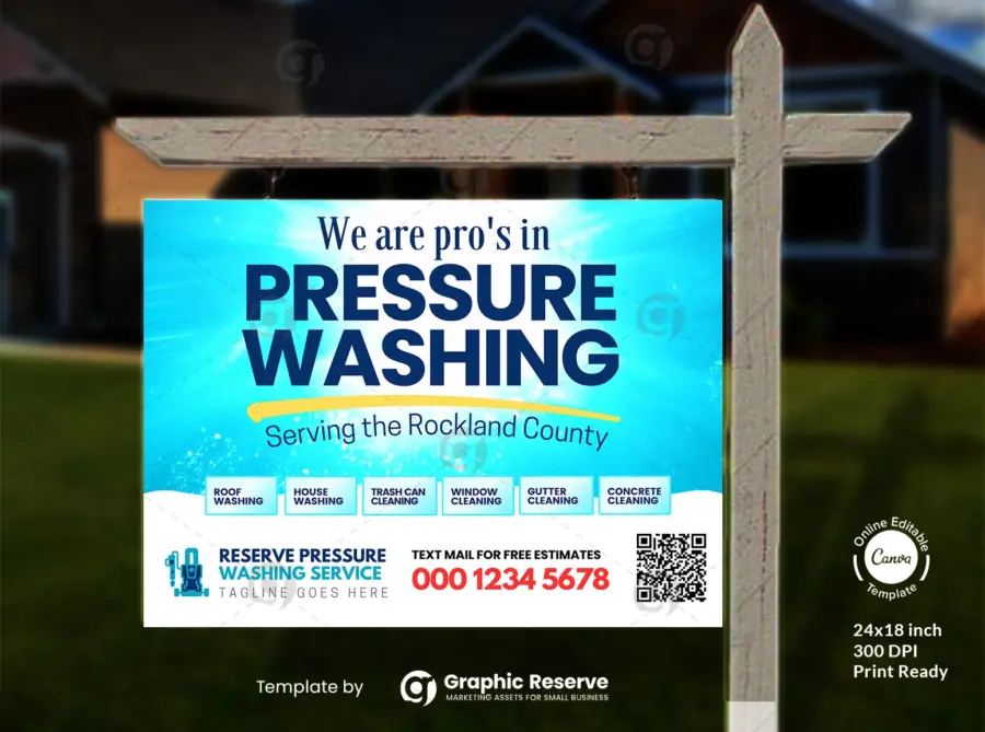 Pressure Washing Yard Sign | Editable Canva Template - Image 2
