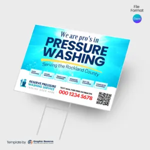 Pressure Washing Yard Sign | Editable Canva Template