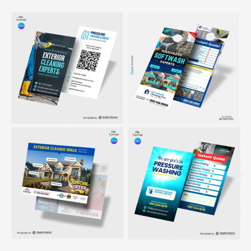 Soft Washing Business Advertising Bundle | Canva Templates for EDDM & More