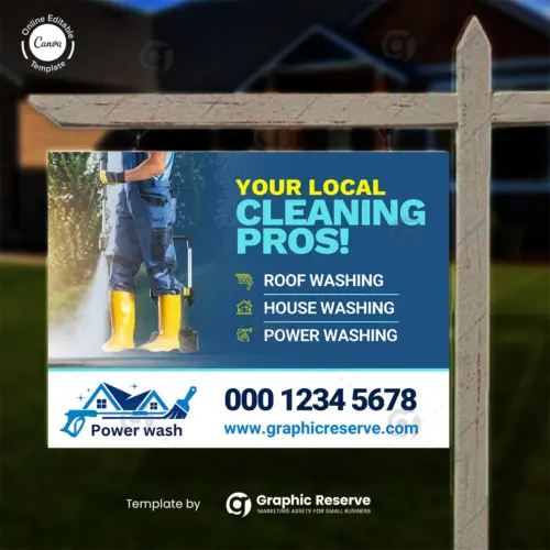 Soft Washing & Exterior Cleaning Yard Sign | Canva Template
