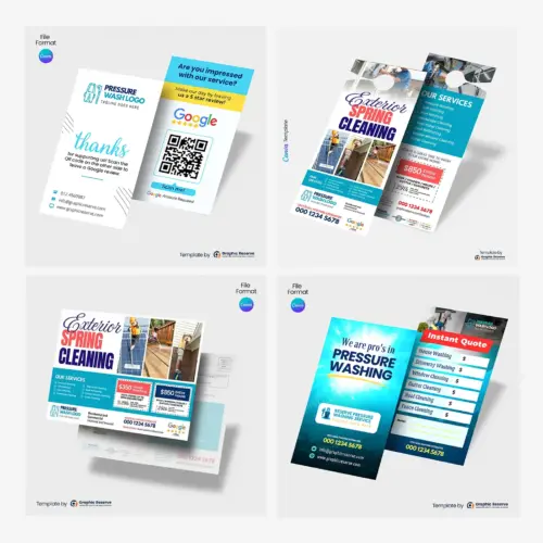 Spring Cleaning Marketing Templates Bundle for Exterior Cleaning Services