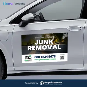 Professional Junk Hauling Car Magnet Canva Template – Canva template