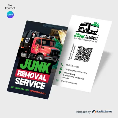 Editable Junk Removal Business Card Template – Canva Design for Hauling Services